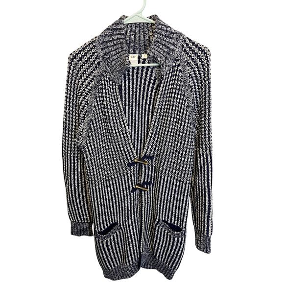 Gap Navy Blue Long Length Chunky Oversized Heavy Knit Nautical Sweater Size M - Picture 1 of 12